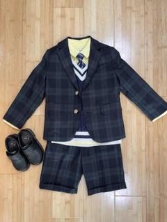 美品!】グリーンレーベル 金釦 ブラックウォッチパターン スーツ 段返3釦 ML 1051-jacket-1.jpg
