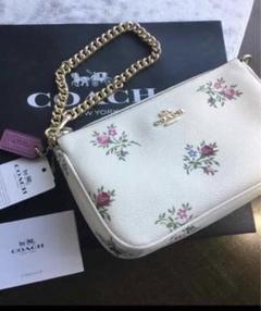 COACH☆新品☆ノリータ 19 チェーン付ハンドバッグ ピンク　ホワイト COACH☆新品☆ノリータ 19 チェーン付ハンドバッグ ピンクホワイト