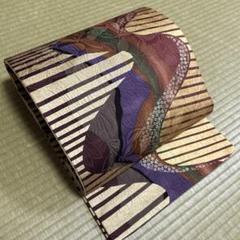 正絹　全通袋帯《ライン　抽象模様》
