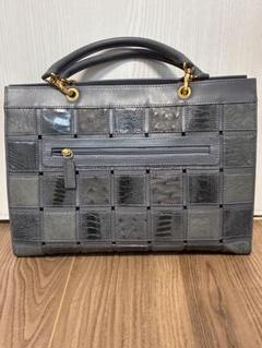 【極美品】サンポウiiiSANPO ハンドバッグ パッチワークオーストリッチ