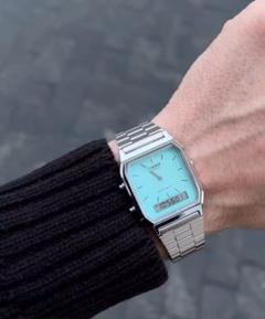 【即可】CASIO AQ-230 ティファニーブルー 新品未使用 CASIO カシオ ティファニーブルー文字盤 スクエア 腕時計 (CASIO