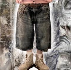 グランジy2k real jeans villandデニムハーフパンツノームコア