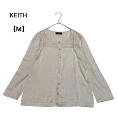 KEITH コットン100% エンブロイダリーレース クルーネック