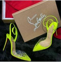 Christian Louboutin ネオンイエローハイヒール 37 cm - メルカリ