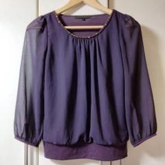 【美品】ANAYI　サテン ワンタック ブラウス 金ボタン とろみ 長袖 黒 美品】ANAYI サテン ワンタック ブラウス 金ボタン とろみ 長袖