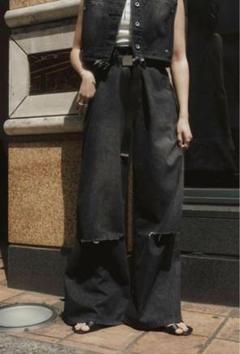 パンツ Knuth Marf ripped buggy denim pants ripped buggy denim pants/2color | KNUTH MARF