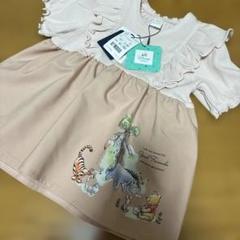 Disney baby 半袖ワンピース 90サイズ ピンクベージュ新品プーさん