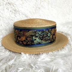 希少品　フィリップ・トレーシー帽子　刺繍　麦わら帽子 希少品フィリップ・トレーシー帽子刺繍麦わら帽子