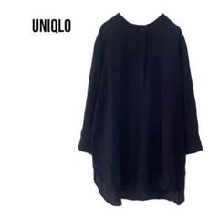 UNIQLOユニクロ　レーヨン長袖トップス　ネック　大きめXLリラックスブラウス
