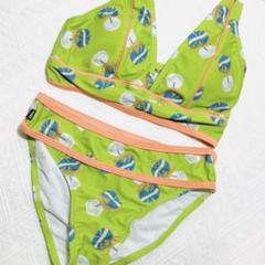 【パメオポーズ】　未使用　スイムウェア　水着　フリル 森川企画 2024 swim wear】パイピングフリルスイムウェア