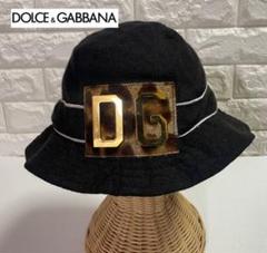 レア 希少 DOLCE&GABBANA 帽子 ゴールド デカロゴ ハラコ リネン