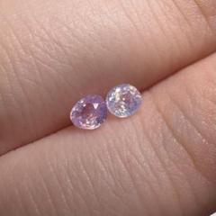 【ベトナム産.非加熱】シルキーサファイア ルース 2石セット 計.0.49ct