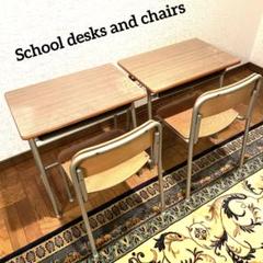 ☆手渡し限定☆ 昭和レトロな学校の机&イス、教卓超美品