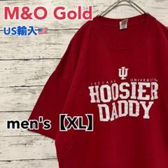 ●T255【US輸入】M&O Gold 半袖Tシャツ レッド men's【XL】