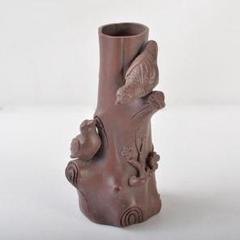 中国 紫砂 朱泥 梅に鳥彫 花瓶 在銘 V 5770 m57657203519_1.jpg?1689738951