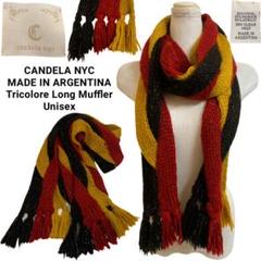 CANDELA NYC ARGENTINA製 トリコロール ロングマフラー 男女