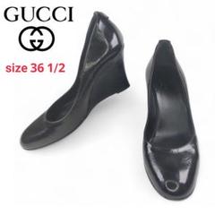 GUCCI/グッチ】美品 ウェッジ ソール エナメル パンプス 36 1/2