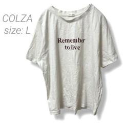 【コルザ】COLZA 半袖プリントTシャツ カットソー コットン L ホワイト