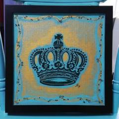 【新品】クラウン 王冠★アート 絵画★手描き★コルクボード★コムサイズム