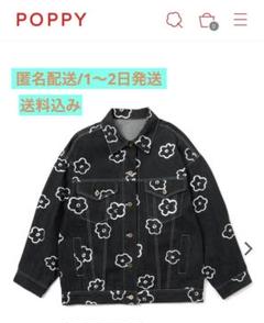 POPPY あさぎーにょ SILVER FLOWER DENIM JACKET poppy あさぎーにょ SILVER FLOWER DENIM JACKET ブラック