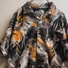 古着 シャツ 総柄 柄シャツ 開襟 オープンカラーシャツ アロハ 半袖