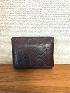 GUCCI 名刺入れ　GG柄　ダークブラウン