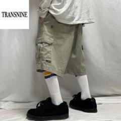 90s TRANSNINE カーゴパンツ バギーショーツ 刺繍 ピスタグ 極太
