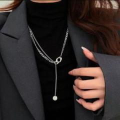 ネックレス　シルバー　アクセサリー　ユニセックス　Y字