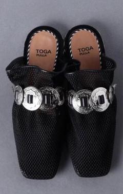 TOGA PULLA 黒 メッシュ ミュール 37 TOGA PULLA 黒 メッシュ ミュール 37 - メルカリ