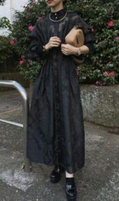 Ameri（アメリ）の「UND SHEER JACQUARD TUCK DRESS（ワンピース