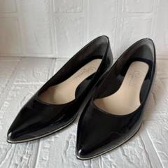 【アルテミスbyダイアナ】カップインソール入りプレーンフラットシューズ22㎝黒