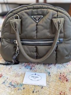 PRADA オリーブグリーン キルティングバッグ 中古・古着通販】PRADA (プラダ) キルティングハンドバッグ
