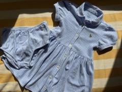 Ralph Lauren 青白ストライプ ワンピースセット　85センチ