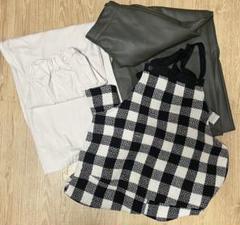 アンティカ 黒白チェック サロペット スカート パンツ 3点セット アンティカ 黒白チェック サロペット スカート パンツ 3点セット