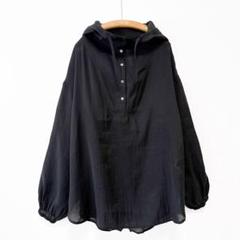 美品 KELEN シアーアノラックトップス パーカー プルオーバー ゆったり 黒