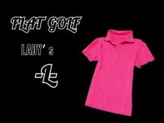 レディースL◇FLAT GOLF◇半袖ポロシャツ pink