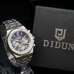 【正規品】DIDUN DESIGN ブルー×シルバー メンズ腕時計