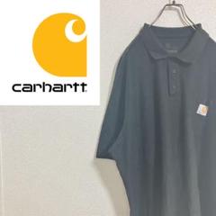 【ロゴ刺繍】carharttカーハート　半袖　ポケット付　ポロシャツ　黒　2XL