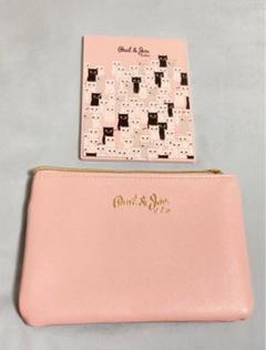 ポール&ジョーシスター　レア未使用極美品　猫顔プリント ピンクポーチ ポール&ジョーシスター レア未使用極美品 猫顔プリント ピンク