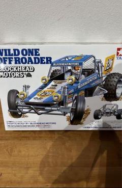 タミヤ　ワイルドワン初期型未走行プロポセット（ボディ・ステッカーは再販版） 1/10 電動RC完成セット XB ワイルドワンオフローダー BLOCKHEAD
