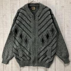 古着　長袖　90s カーディガン　ジップニット　セーター　アメカジ　ゆるだぼ