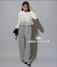 Mystrada 新品 アシメリボンワイドパンツ ベージュ - メルカリ