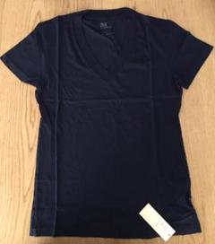 DtE in California　Tシャツ　深Ⅴネック　幅広襟リブ　紺