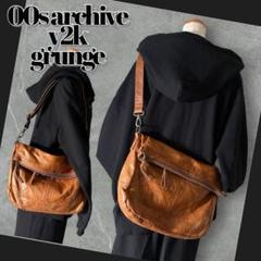 y2k leather 2way one shoulder bag 2000's