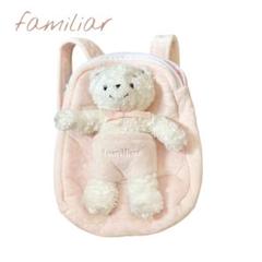 familiar くまのぬいぐるみ付きベビー用リュック ピンク