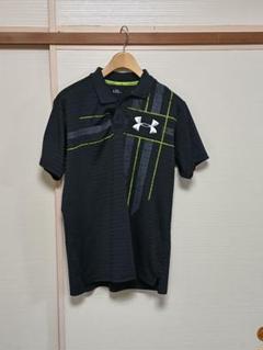 Under Armour ストライプポロシャツ ブラック/グリーン