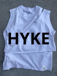 HYKE クロスオーバーノースリーブ Tシャツ （白）のサムネイル