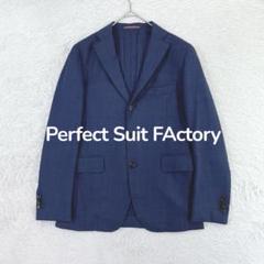 パーフェクトスーツファクトリー♡リネンライクテーラードジャケット S ネイビー♪