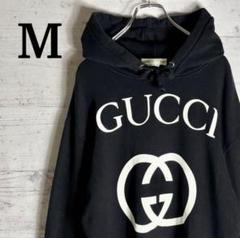 ✨GUCCI✨　グッチ　パーカー　インターロッキング　ブラック　黒 新品同様］グッチ インターロッキング パーカー ブラック - メルカリ