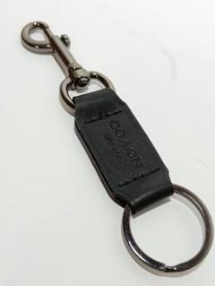 未使用　COACH　コーチ　キーリング　キーホルダー　レザー　ブラック 未使用】COACH コーチ レザー キーリング キーホルダー ブラック